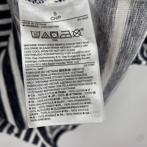 Gap Dress Casual Gray White Stripe Knit Boat Neck Long Sleeve Cotton Small - Picture 8 of 8